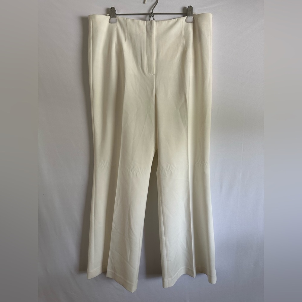 NWT Talbots Ivory Providence Pants Flare Leg High Waisted Sz 18  Classy Career